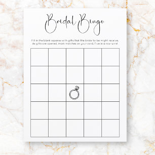 Modern Script Bridal Shower Bingo Game