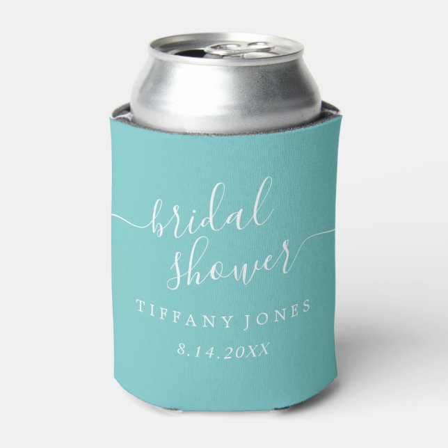 Modern Script Bridal Shower Can Cooler (Can Front)