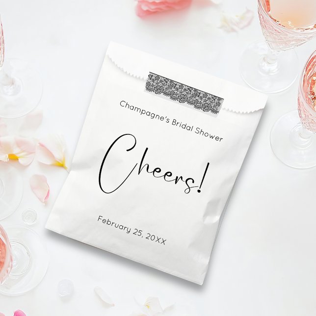 Modern Script Bridal Shower Cheers Favour Bags (Creator Uploaded)