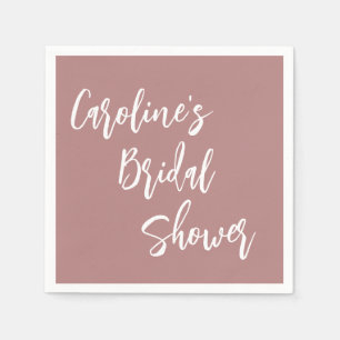 Modern Script Bridal Shower Custom Dusty Rose Napkin