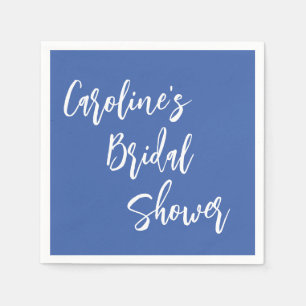 Modern Script Bridal Shower Custom French Blue Napkin