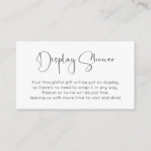 Modern Script Bridal Shower Display Shower Enclosure Card