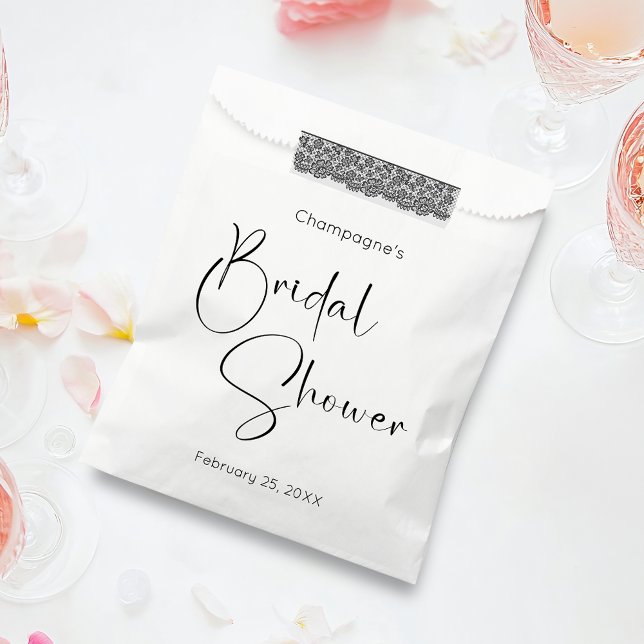 Modern Script Bridal Shower Favour Bags (Creator Uploaded)