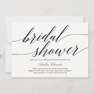 Modern Script Bridal Shower Invitation