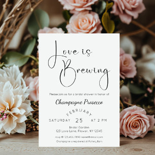 Modern Script Bridal Shower Love is Brewing Invitation