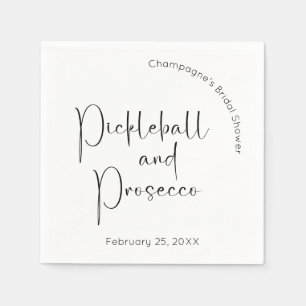 Modern Script Bridal Shower Pickleball & Prosecco Napkin