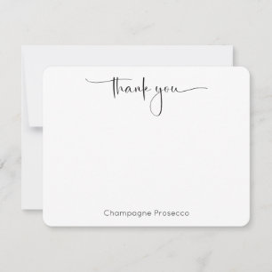 Modern Script Bridal Shower Thank You Card