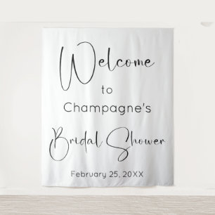 Modern Script Bridal Shower Welcome Backdrop Tapestry