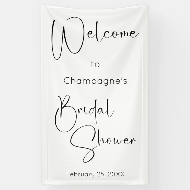 Modern Script Bridal Shower Welcome Banner (Vertical)