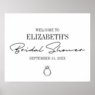 Modern Script Bridal Shower Welcome Poster
