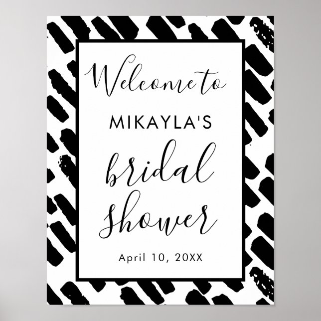 Modern Script Bridal Shower Welcome Sign (Front)