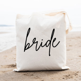 Modern Script Bride Tote Bag