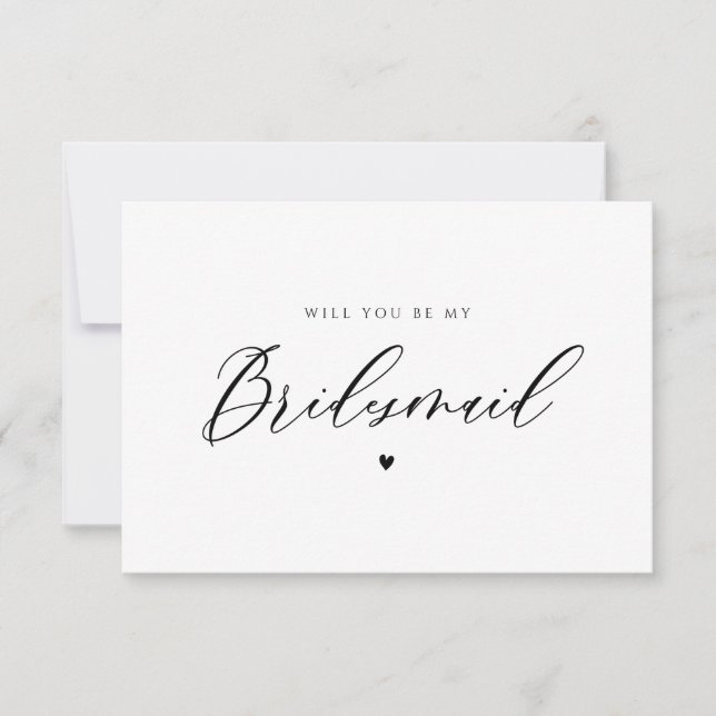 modern script bridesmaid proposal card (Front)