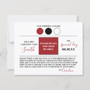 Modern Script Bridesmaid Proposal Card