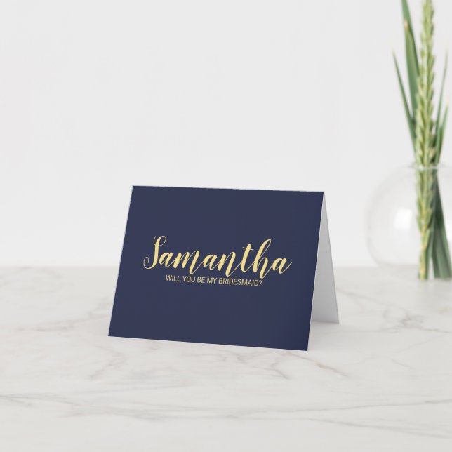 Modern Script Bridesmaid Proposal Card (Front)