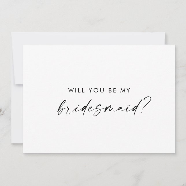 Modern Script Bridesmaid Proposal Card (Front)