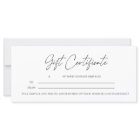 Modern Script  Business Gift Certificate