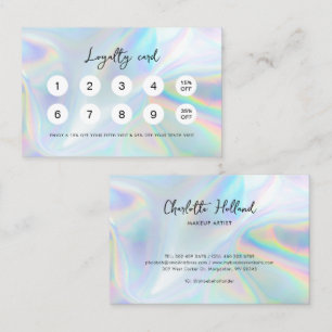 Modern Script Business Holographic Customer Loyalty Card