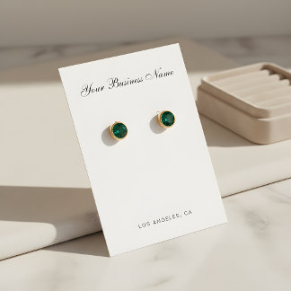 Modern Script Business Name Earring Holder Cards