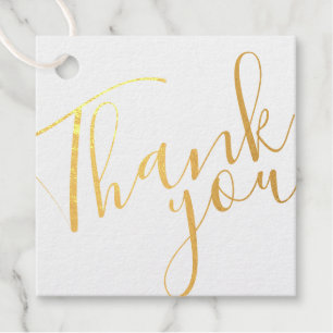 Modern Script Business Thank You Gold Favour Tags