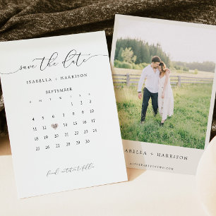Modern Script Calendar Save the Date Invitation