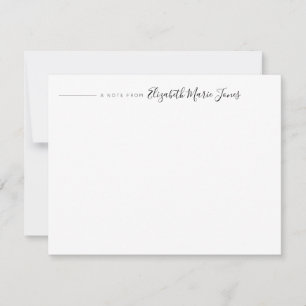 Modern Script Calligraphy Elegant A Note From Name Card