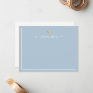 Modern Script Calligraphy Gold Heart Chic Elegant Card