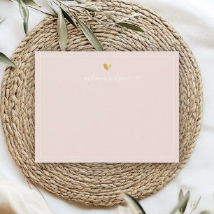 Modern Script Calligraphy Gold Heart Chic Girly Card