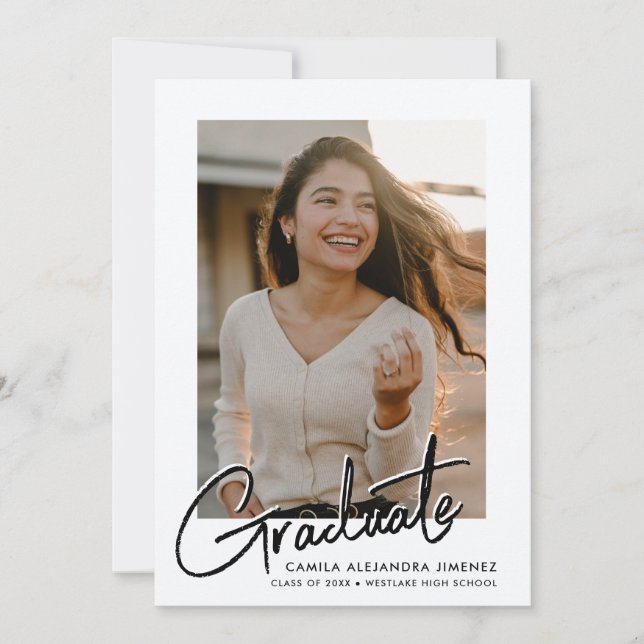 MODERN SCRIPT CALLIGRAPHY GRADUATE | GRADUATION ANNOUNCEMENT (Front)