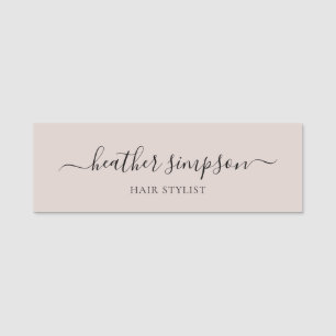 Modern Script Calligraphy Minimalist Name Tag