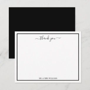 Modern Script Calligraphy Thank You Card