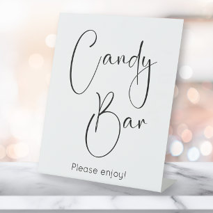 Modern Script Candy Bar Pedestal Sign