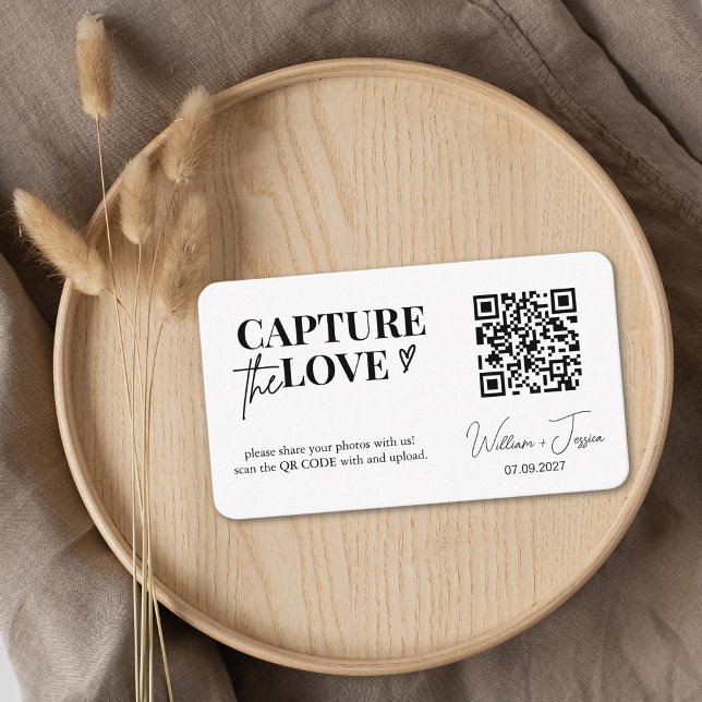 Modern Script Capture The Love QR code card (Creator Uploaded)