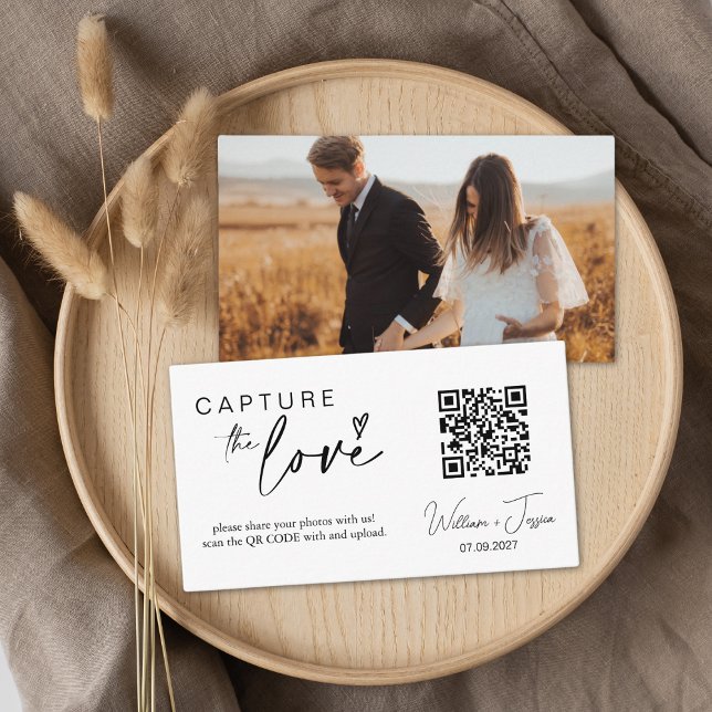 Modern Script Capture The Love QR code card (Creator Uploaded)