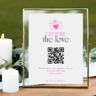 Modern Script Capture The Love QR code  Enclosure Card