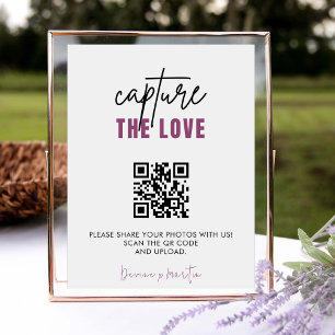 Modern Script Capture The Love QR code  Enclosure Card