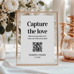 Modern Script Capture The Love QR code  Enclosure Card