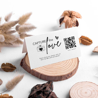 Modern Script Capture The Love QR code Folded Card