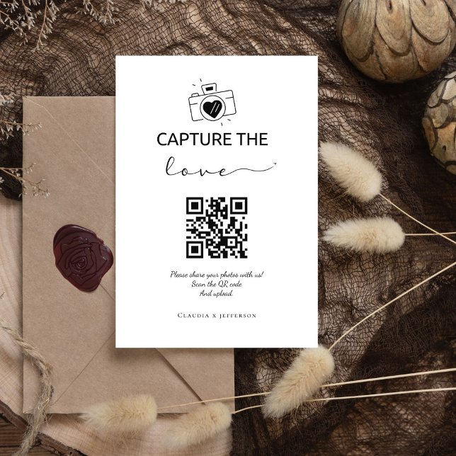 Modern Script Capture The Love QR code  Pedestal Sign (Creator Uploaded)