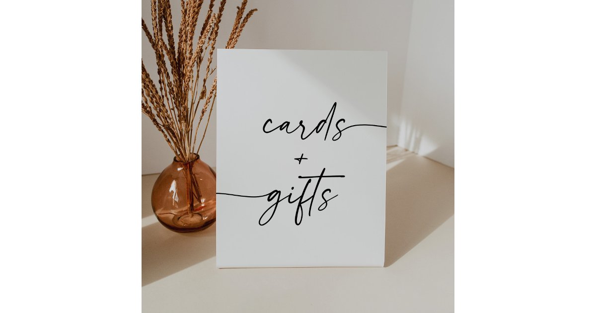 Script Cards Modern Script Cards and Gifts Baby Shower Sign | Zazzle
