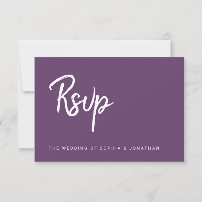 Modern Script Cassis | Wedding Meal Choice RSVP Card (Front)