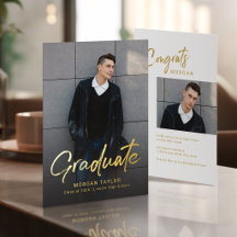 Modern Script Casual Photo Graduation 