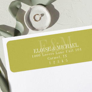 Modern Script Chartreuse Citrus Monogram Wedding