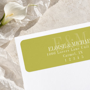 Modern Script Chartreuse Citrus Monogram Wedding