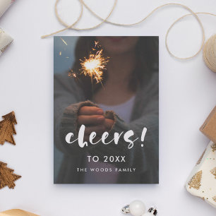 Modern script Cheers to 2026 New Year's photo Holiday Card