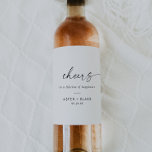 Modern Script Cheers Wedding Wine Labels<br><div class="desc">These modern script cheers wedding wine labels are perfect for a minimalist wedding reception. The simple black and white design features unique industrial lettering typography with modern boho style. Customisable in any colour. Keep the design minimal and elegant, as is, or personalise it by adding your own graphics and artwork....</div>