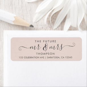 Modern Script Chic Future MR and MRS Blush Pink