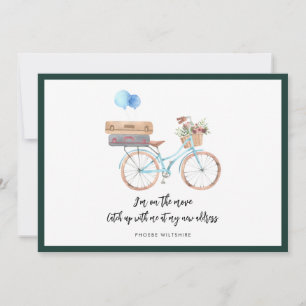Modern Script Chic Watercolor Moving Announcement