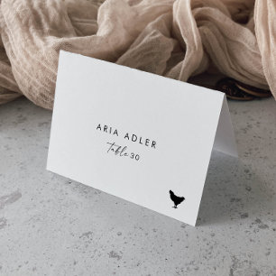 Modern Script Chicken Menu Option Place Cards