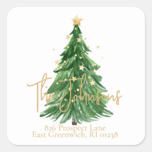 Modern Script Christmas Return Address Labels